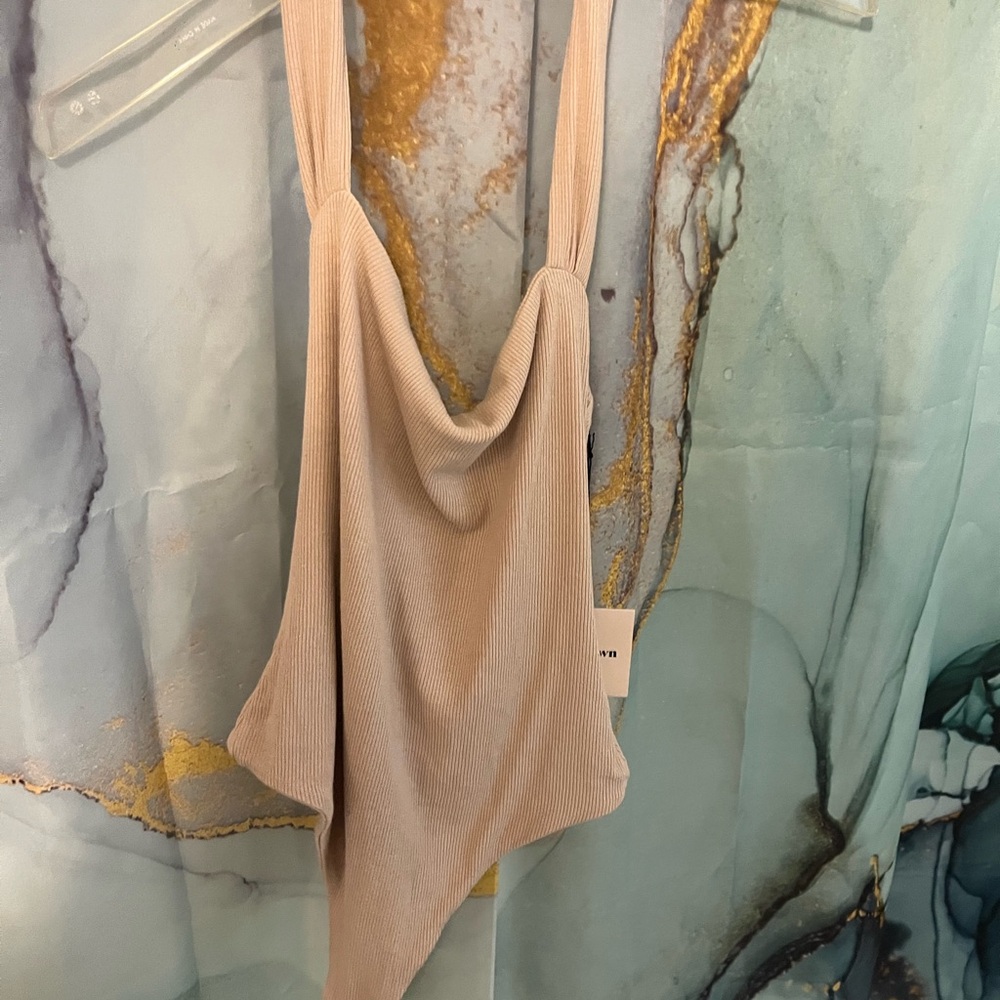 Superdown Ribbed Drape Tank Top